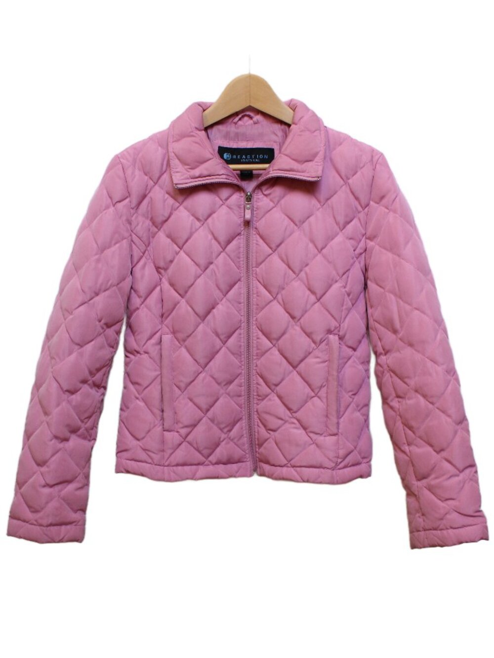 Kenneth Cole Reaction Pink Quilted Puffer Full Zip Jacket